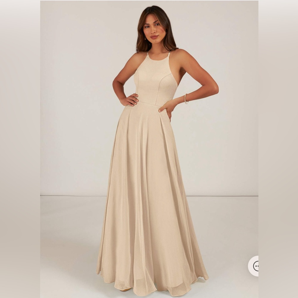 Azazie Celyn Champagne Bridesmaids Dress A6